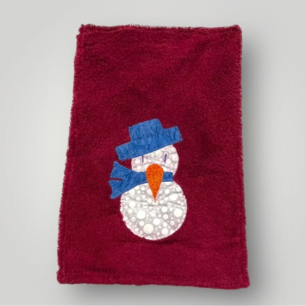 Lot/2 𝑯𝒂𝒏𝒅𝒎𝒂𝒅𝒆 Christmas Snowman Hand Towels 🎁